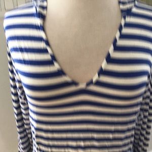 BODY GLOVE nautical strip royal blue and white stripe hoody cover up